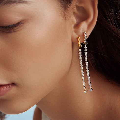 Silver Row Bezel Earring Charm